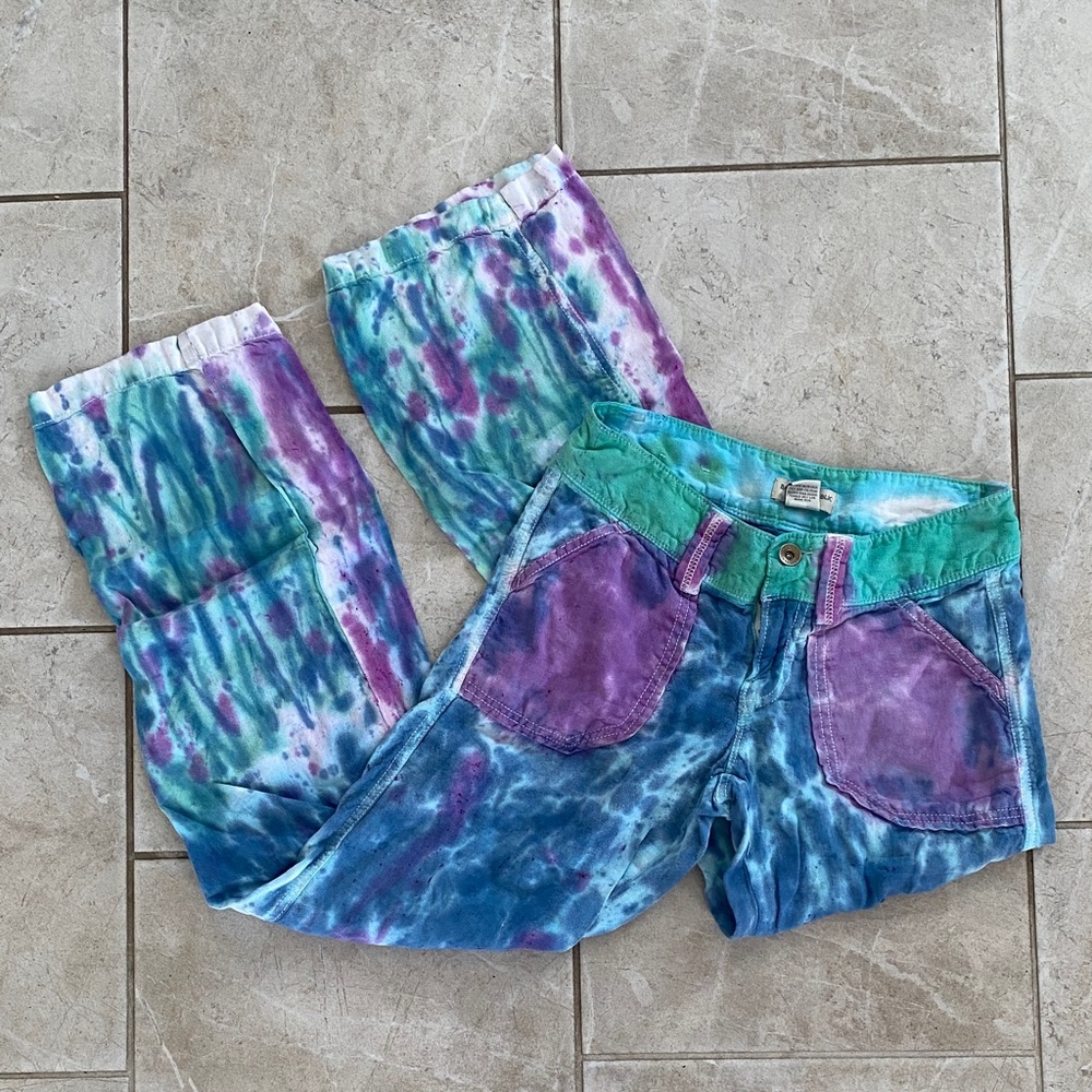 Banana Republic 100% Linen Tie Dye Pants